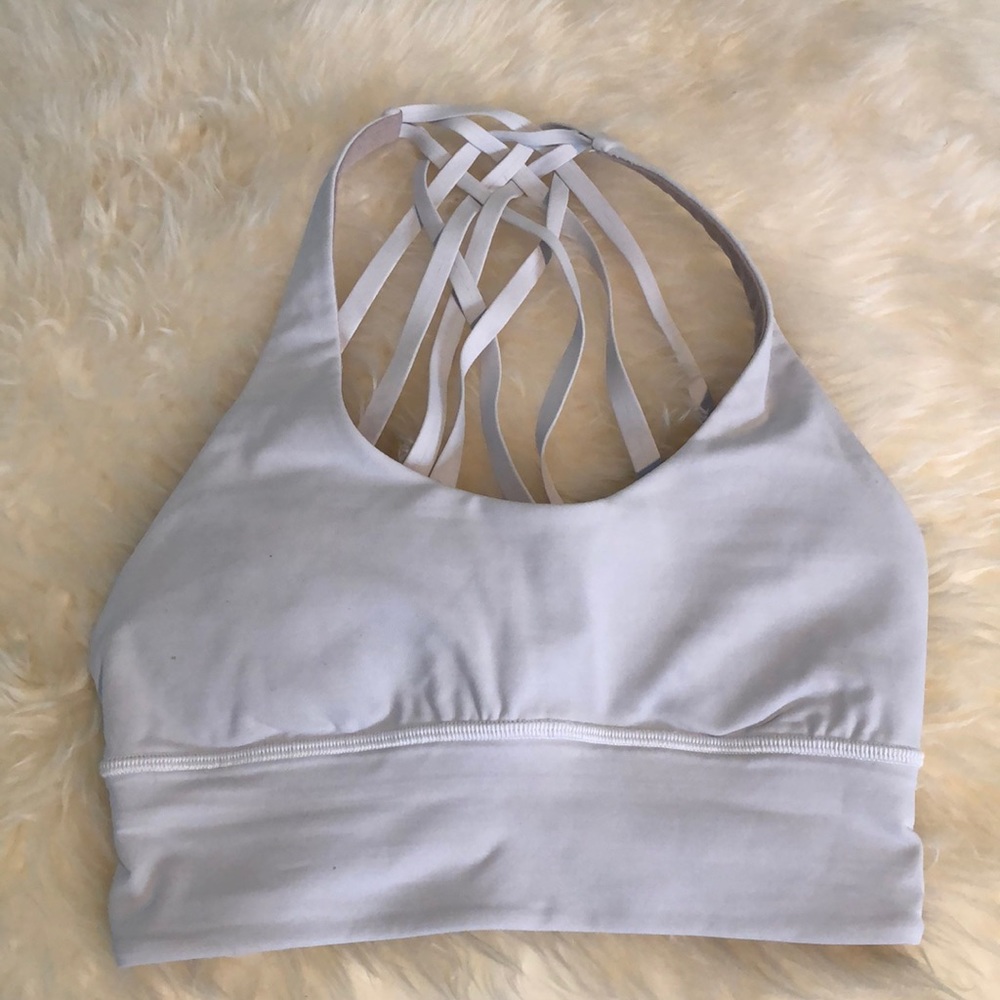White Strappy Sports Bra